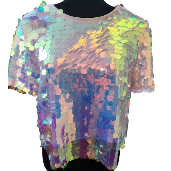 Luxury Evening Cocktail Beaded Sequins Runway Couture Top Blouse Jacket Cover NW - Picture 4 of 8